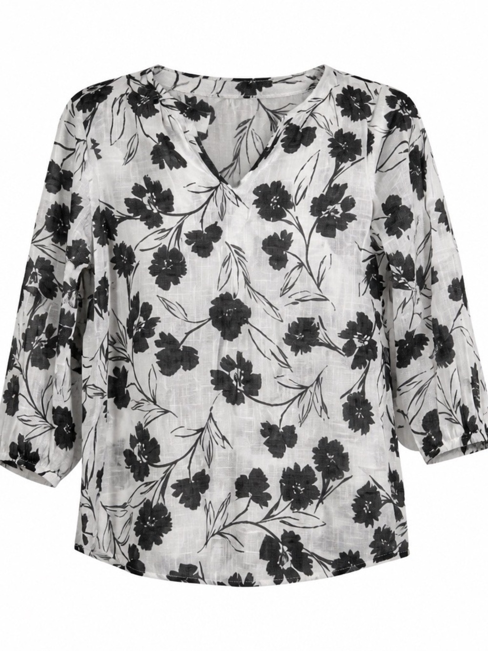 Fred David Monochrome Floral Blouse